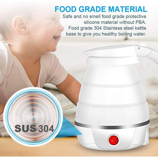 600ML Foldable Kettle - Food Grade Silicone Material, Electrical Operated