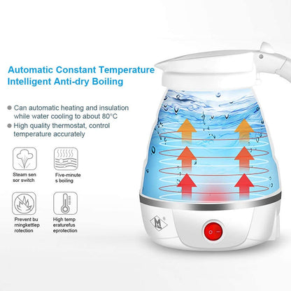 600ML Foldable Kettle - Food Grade Silicone Material, Electrical Operated