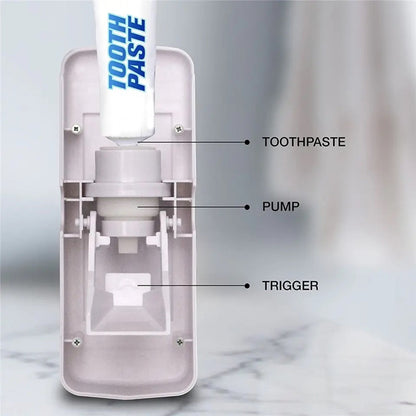 Toothpaste Dispenser and Toothbrush Holder Set
