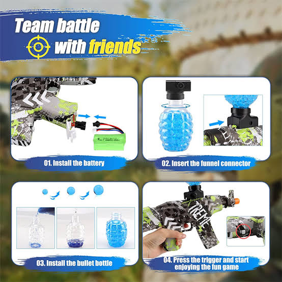 Water Bullet Blaster Electric Rechargeable Gun For Kids